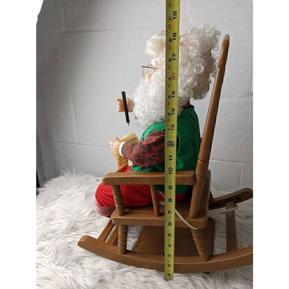 Santa's Best Animated Collectible Santa 18” Santa Claus in Moving Rocking chair - Picture 11 of 16